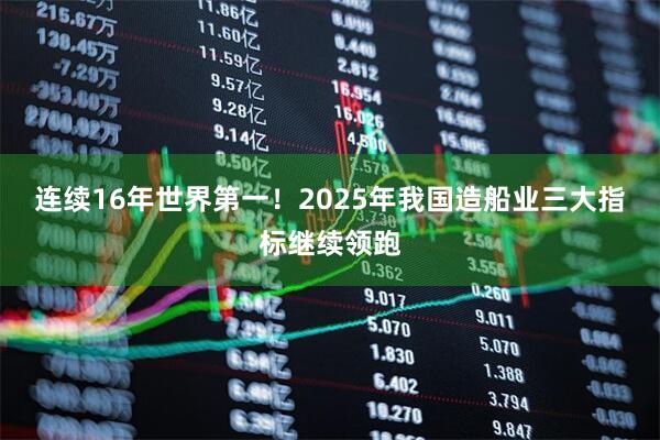 连续16年世界第一！2025年我国造船业三大指标继续领跑